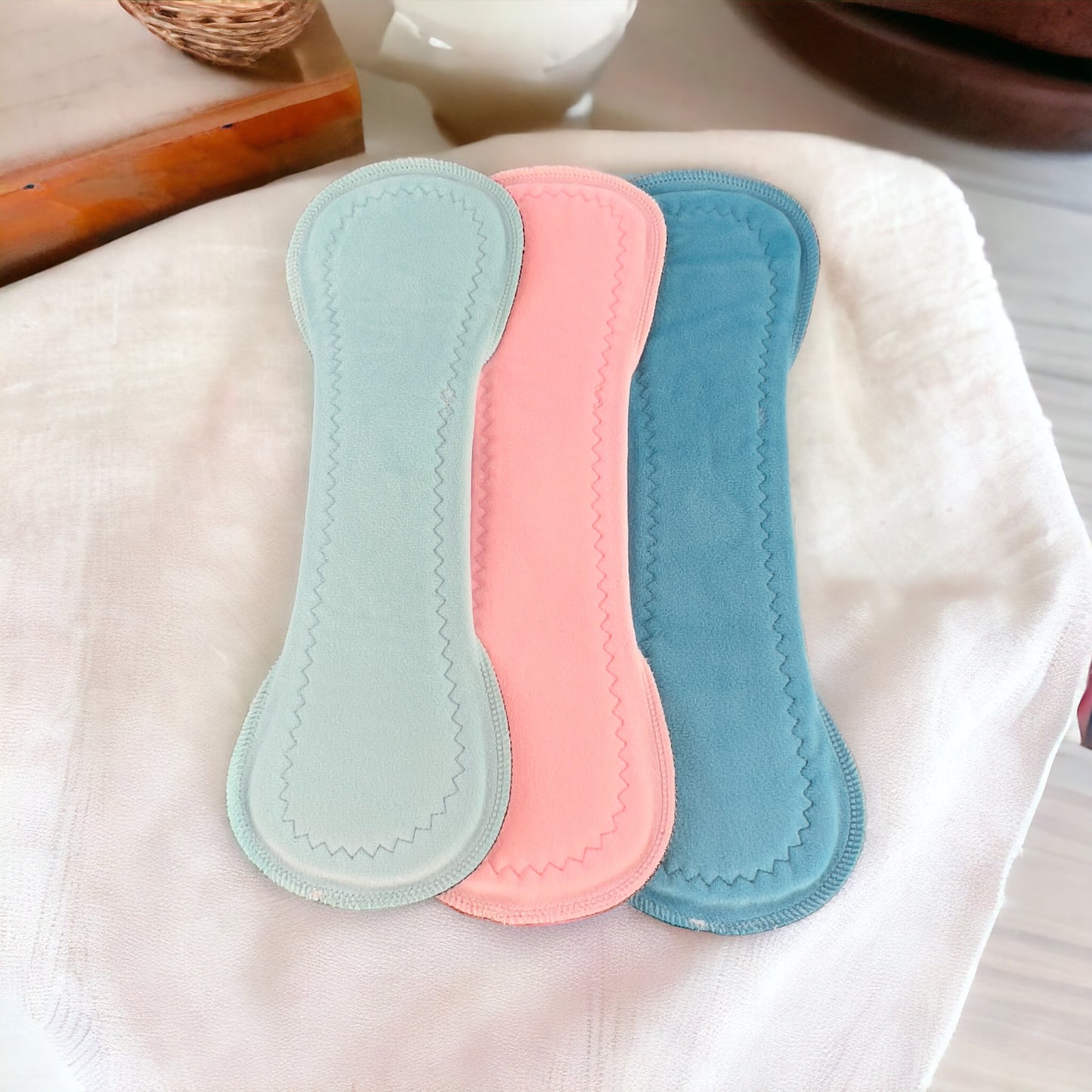 Paquete 3 toallas nocturnas 36 cms minky aqua rosa