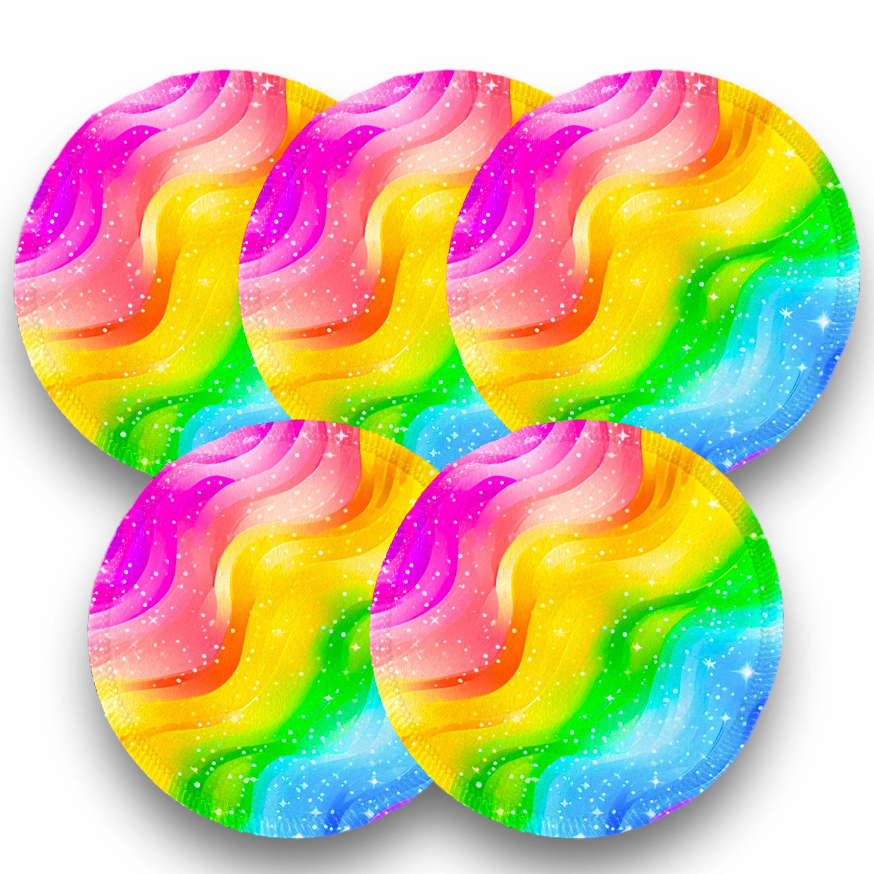 Desmaquillantes arcoiris ondas pack 5 piezas 12 cms