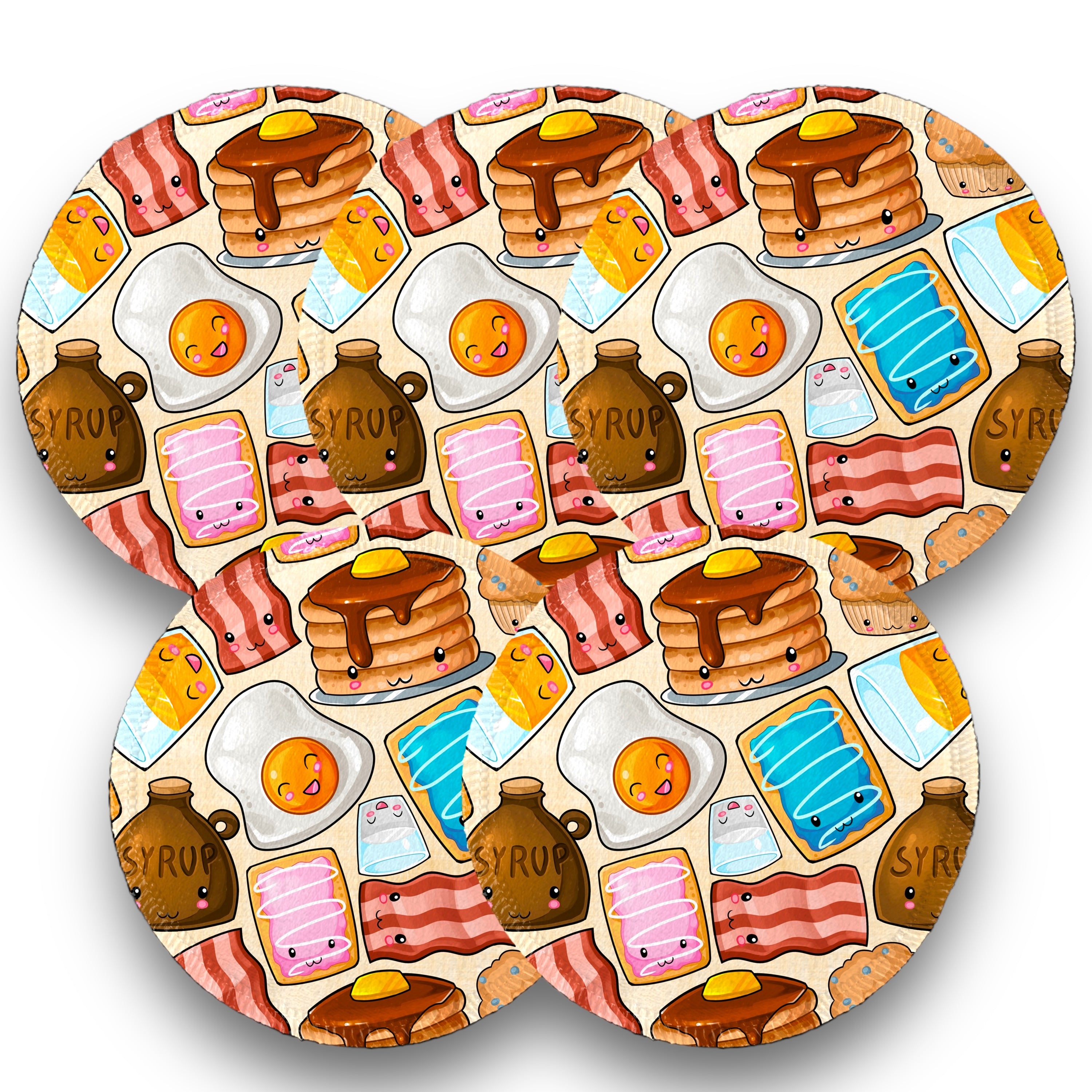 Desmaquillantes desayuno kawaii pack 5 piezas 12 cms