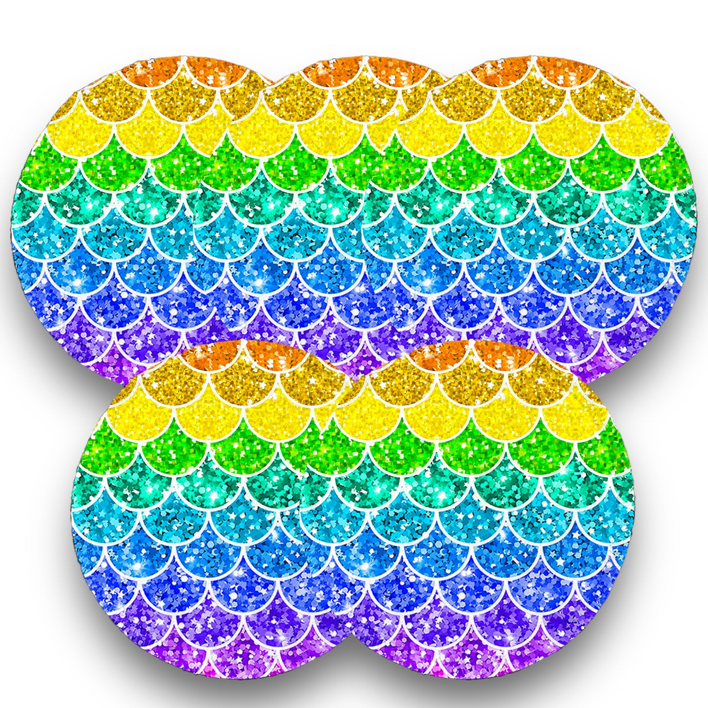 Desmaquillantes escamas glitter pack 5 piezas 12 cms