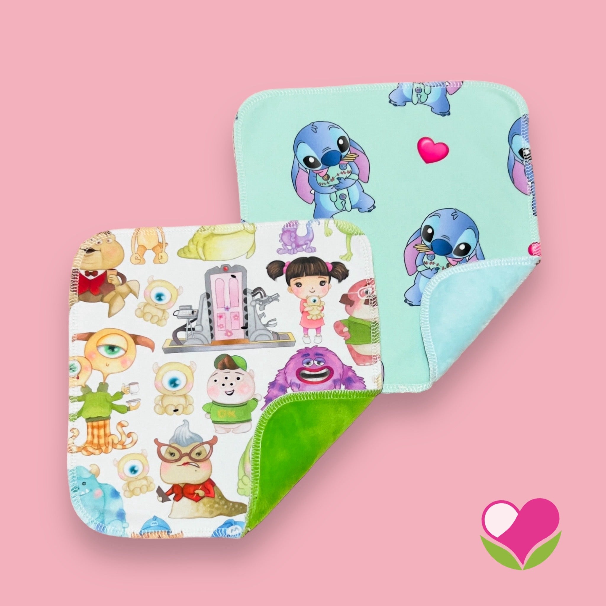 Pack 2 wipes desmaquillantes monsters stitch 22 cms