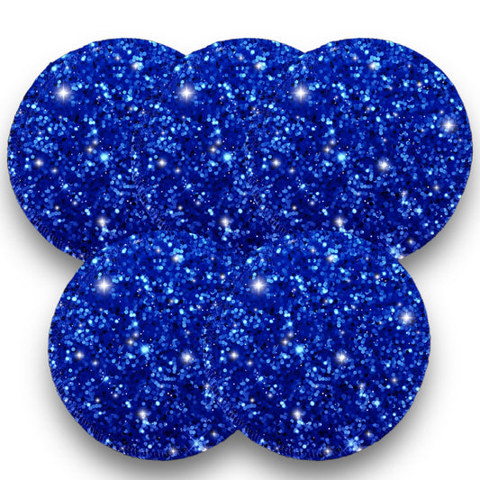 Desmaquillantes glitter azul pack 5 piezas 12 cms