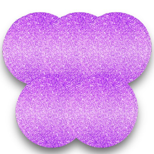 Desmaquillantes glitter lila pack 5 piezas 12 cms