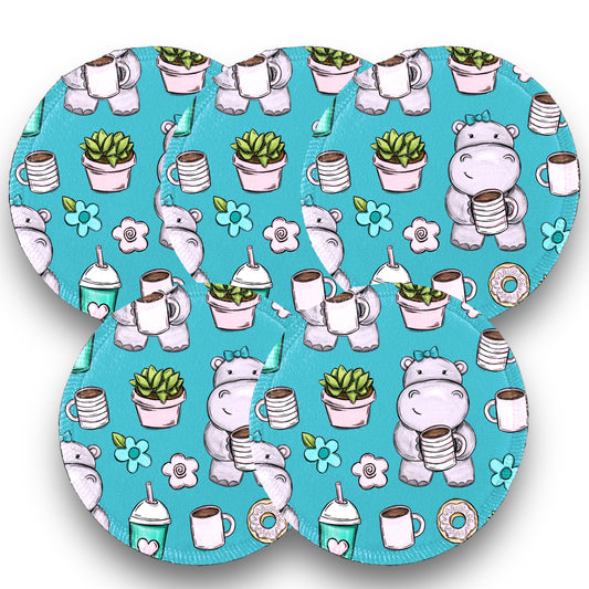 Desmaquillantes hippos verde pack 5 piezas 12 cms