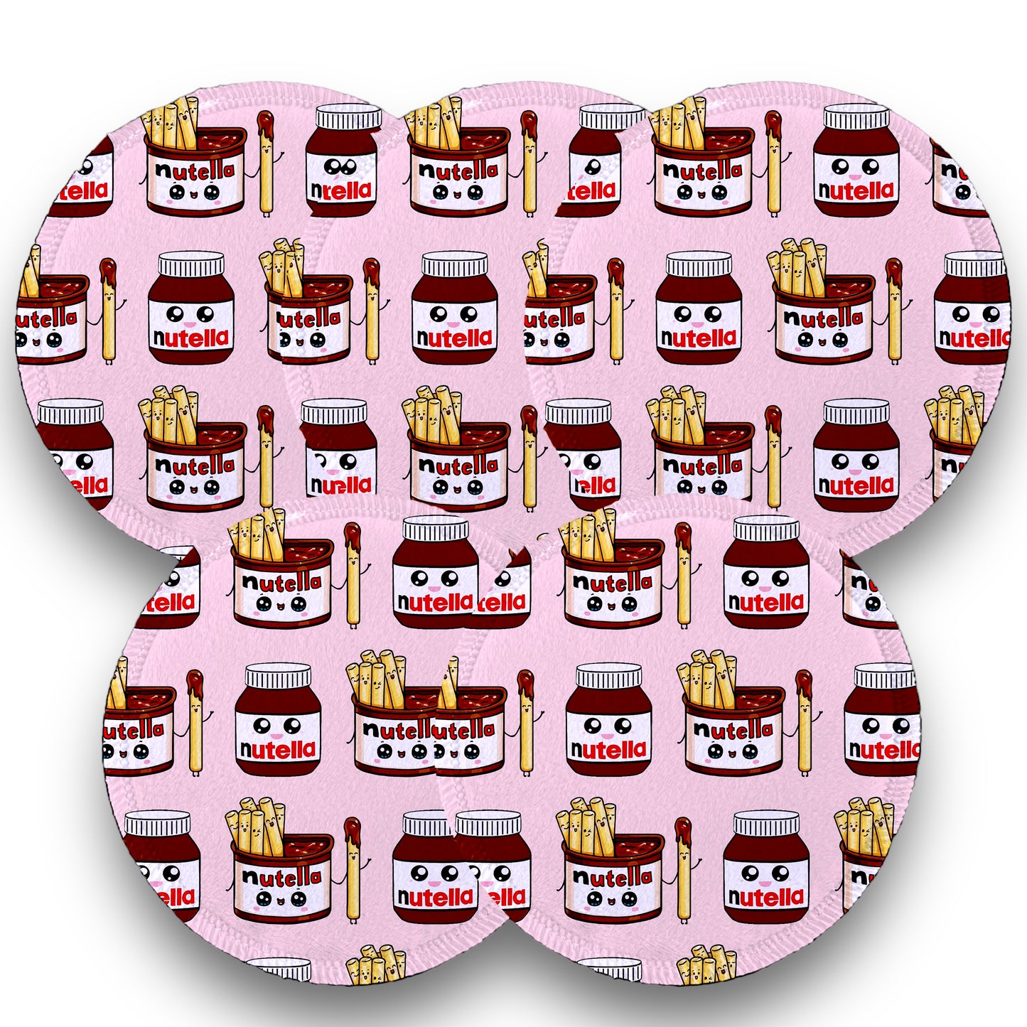 Desmaquillantes nutella pack 5 piezas 12 cms