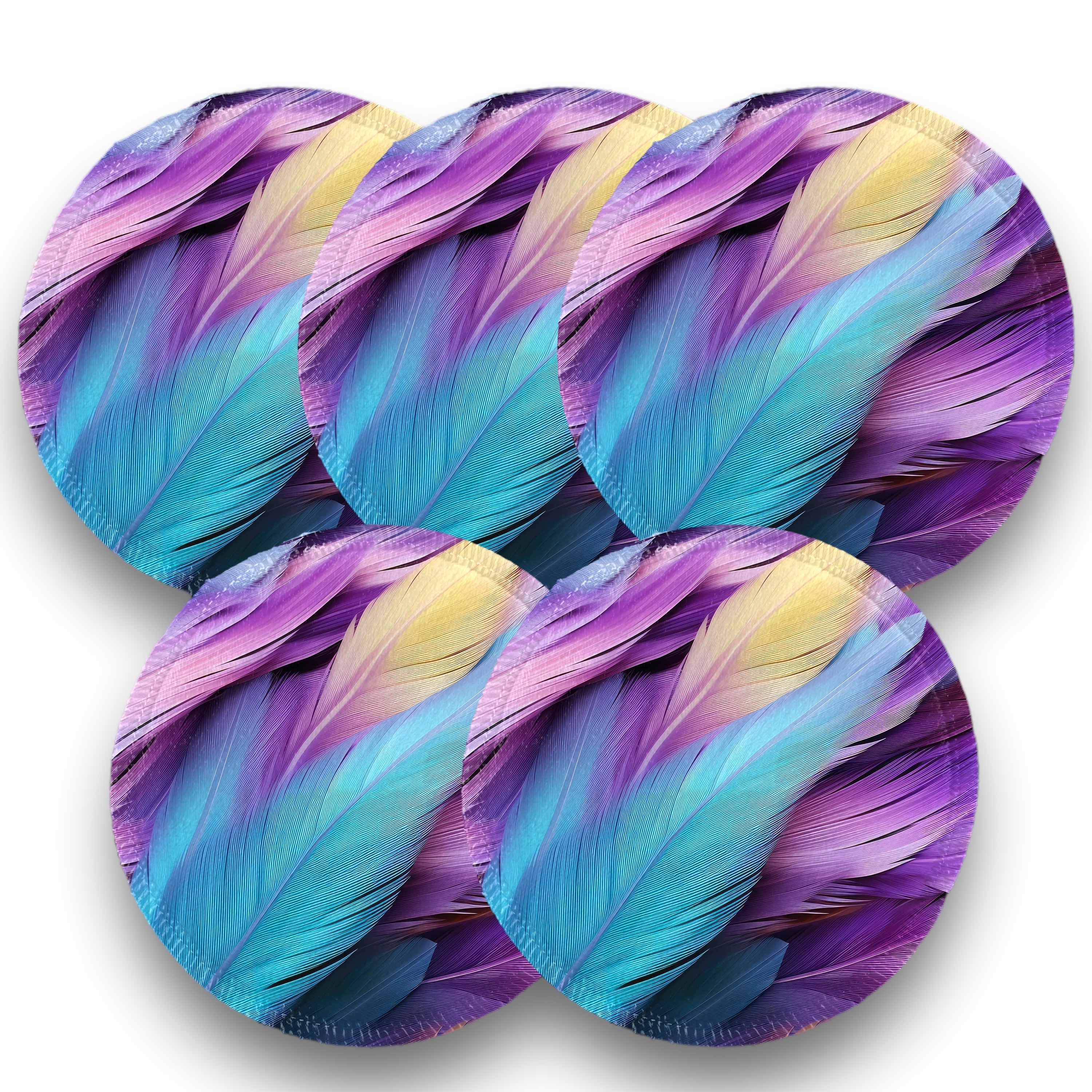 Desmaquillantes plumas lila pack 5 piezas 12 cms