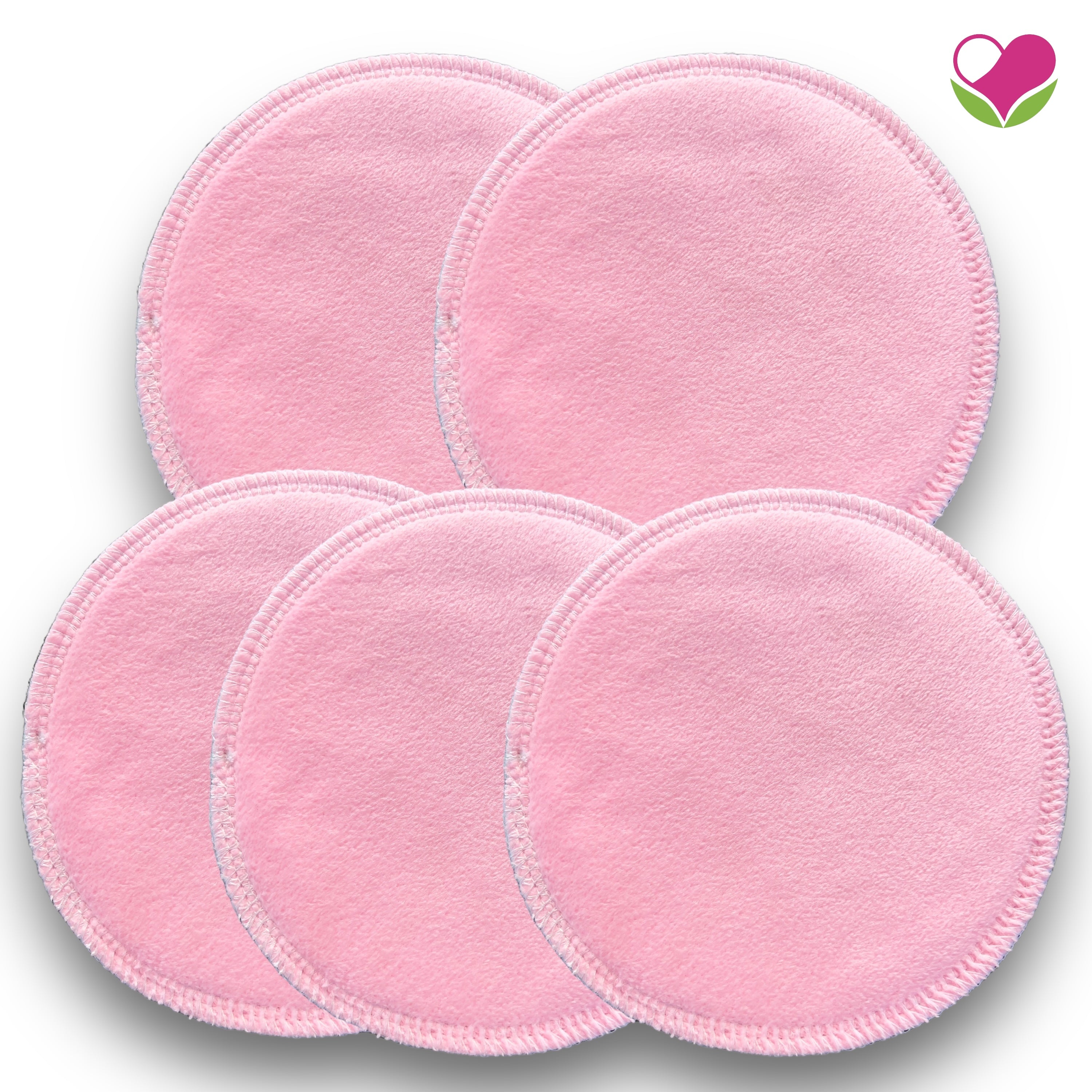 Pack 5 pads desmaquillantes doble minky fiusha/rosa 12 cms