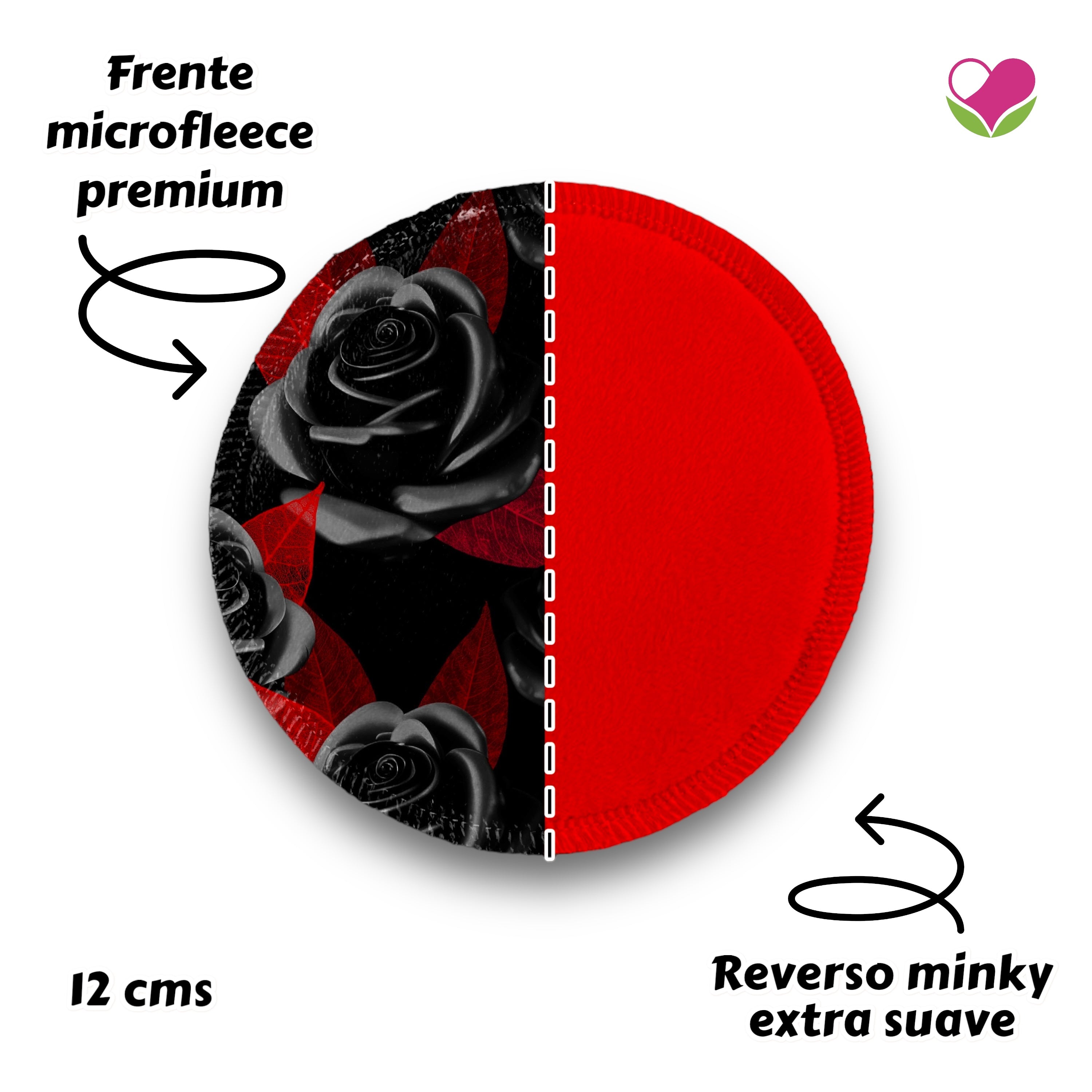 Desmaquillantes rosas negro fondo rojo pack 5 piezas 12 cms