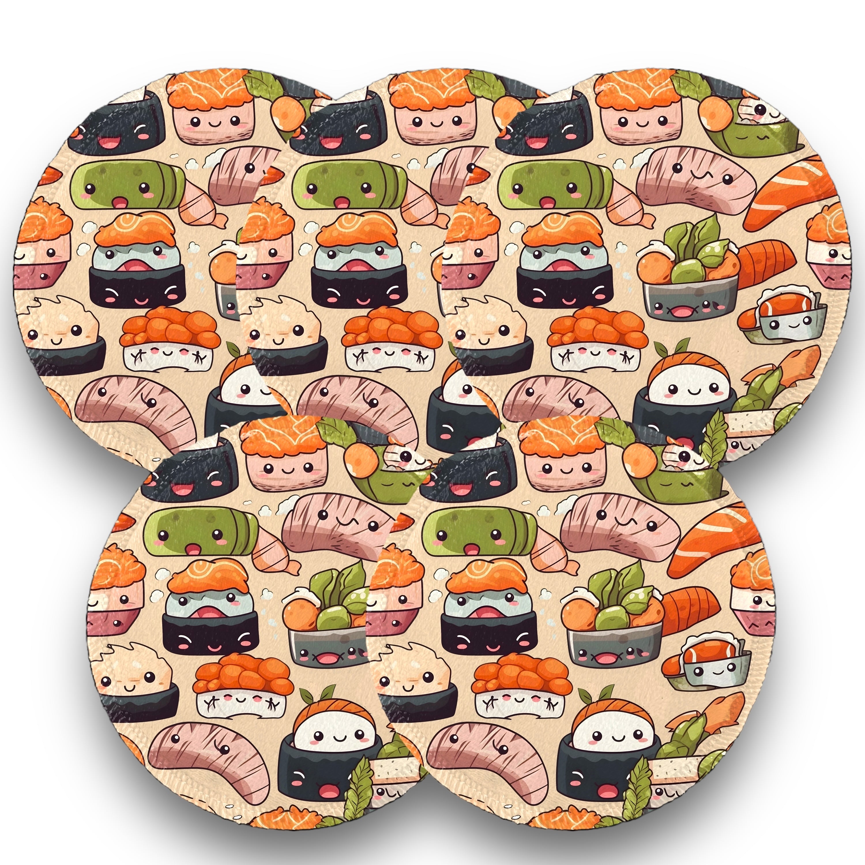 Desmaquillantes sushi kawaii pack 5 piezas 12 cms
