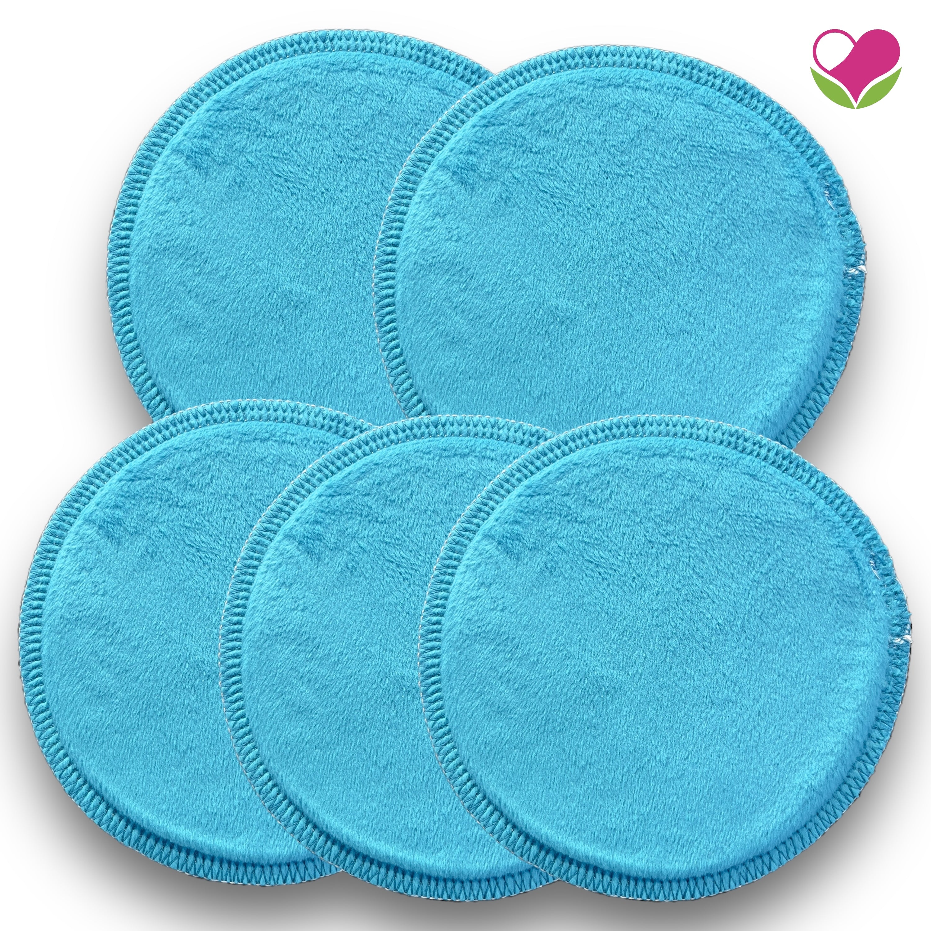 Pack 5 pads desmaquillantes doble minky aqua/turquesa