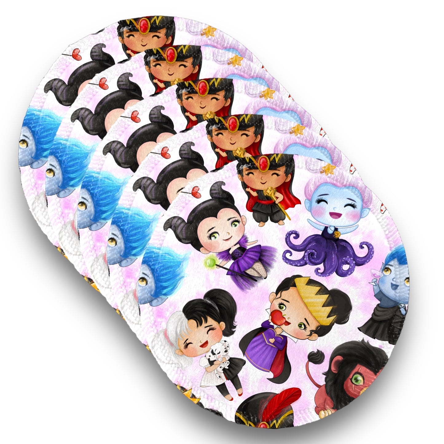 Desmaquillantes villanas pack 5 piezas 12 cms