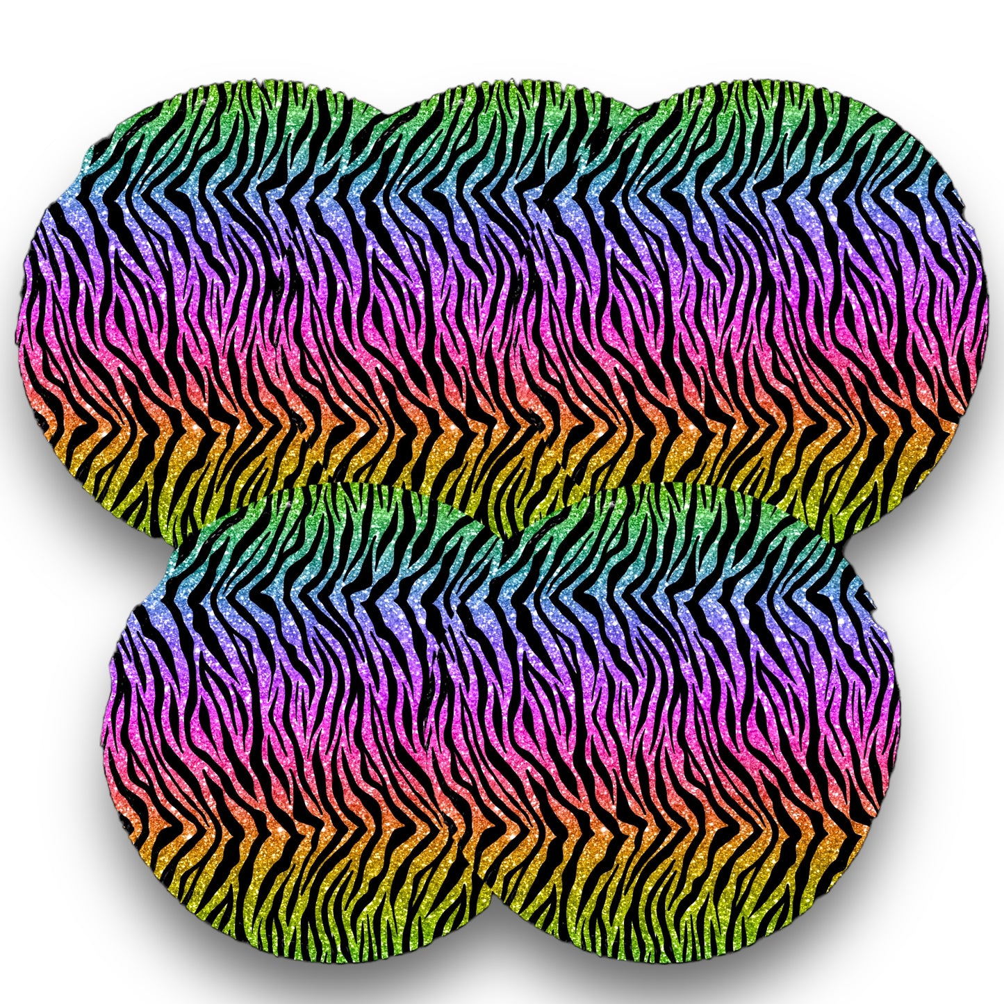 Desmaquillantes zebra glitter pack 5 piezas 12 cms