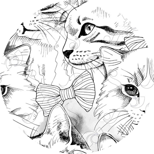 Mandil gatos blanco